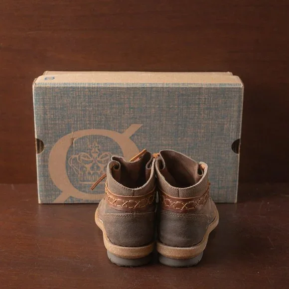 Born Cele Suede Braided Strap Cork Sole Booties Women's US size 6.5M Brown - Picture 3 of 11